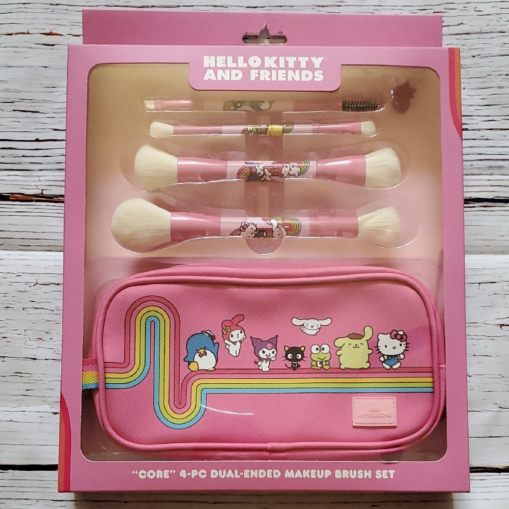 🆕️ SANRIO "CORE" 4-PC DUAL-ENDED MAKEUP BRUSH SET 💕